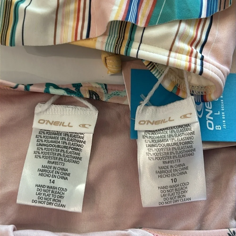 O'Neill girls 3 pieces swim bikini set size 10/14 NWT
